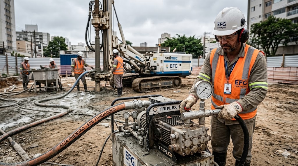 Injeção de Consolidação e Tratamento de Solo com Calda de Cimento